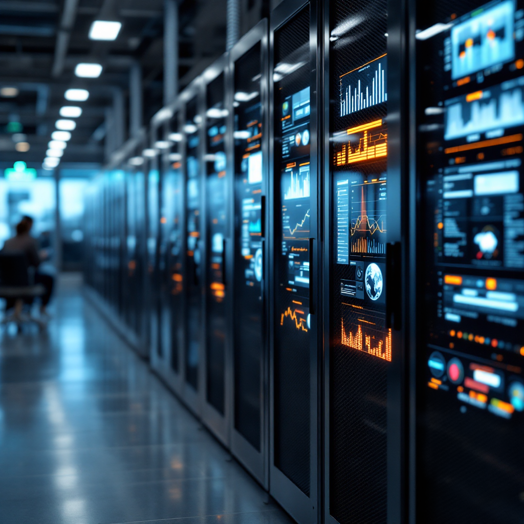 Edge-server en luchthavenbewakingsmonitoren Edge-server en luchthavenbewakingsmonitoren