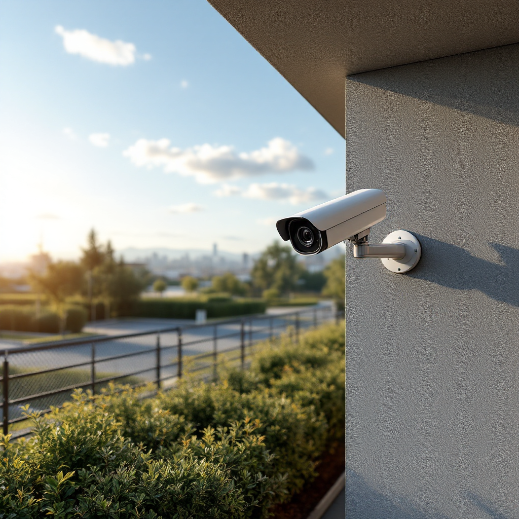 Perimeterbewakingscamera op paal Perimeterbewakingscamera op paal