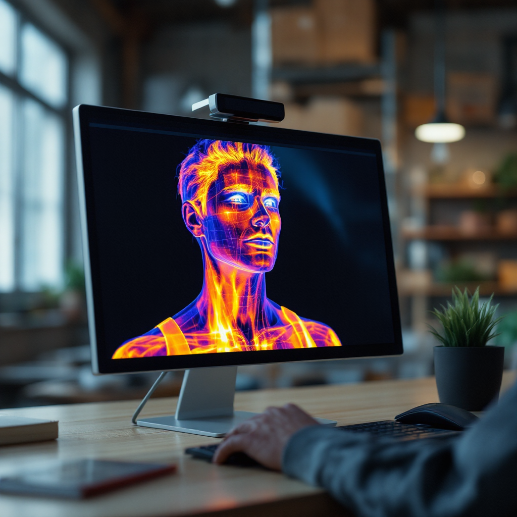 Thermisch warmtekaart op een monitor Thermisch warmtekaart op een monitor