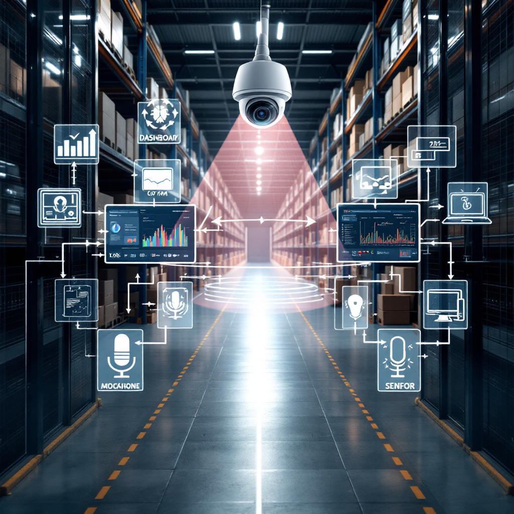 Câmera enviando metadados e dados de sensores para um painel Câmera enviando metadados e dados de sensores para um painel