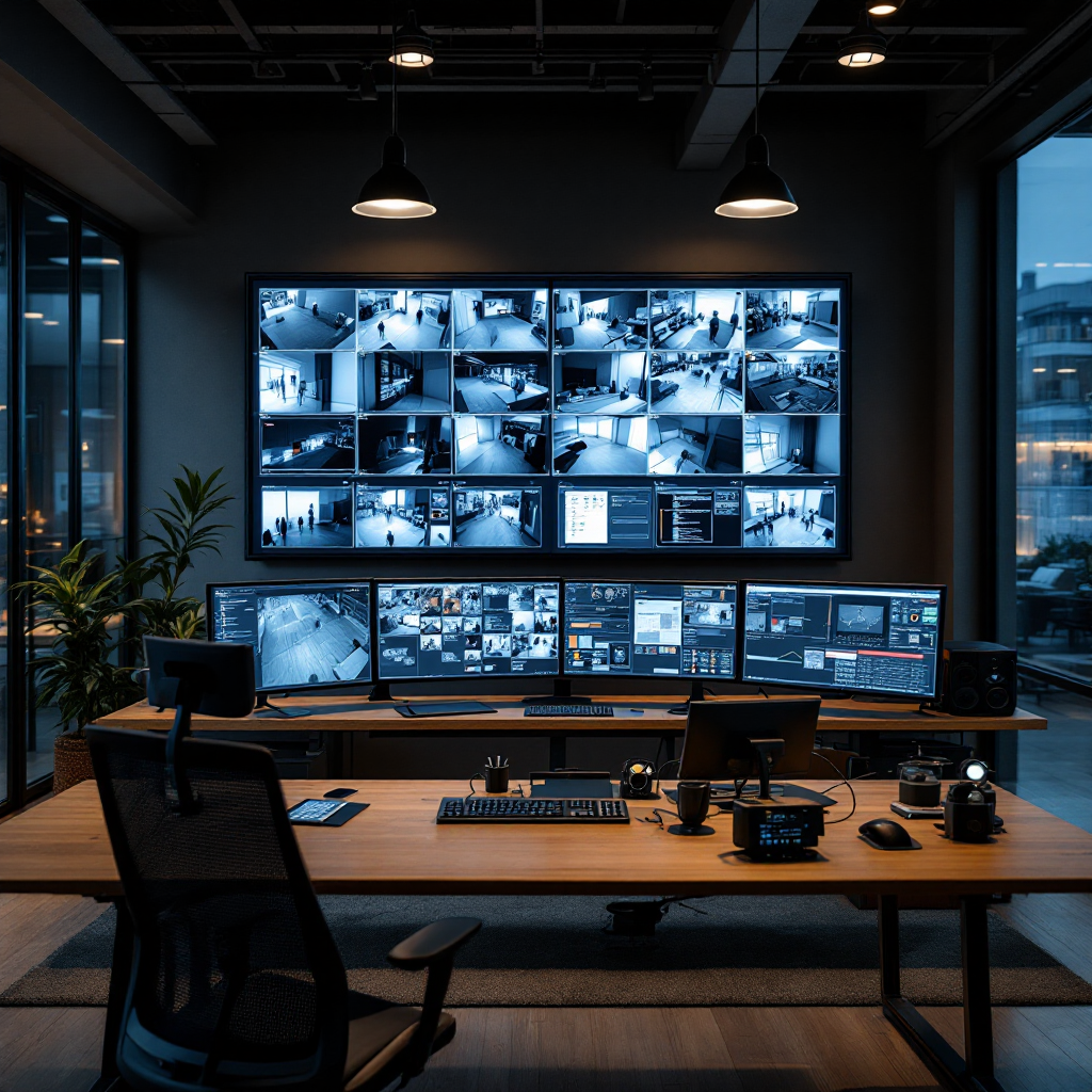 Centro operativo di sicurezza con dashboard AI Centro operativo di sicurezza con dashboard AI