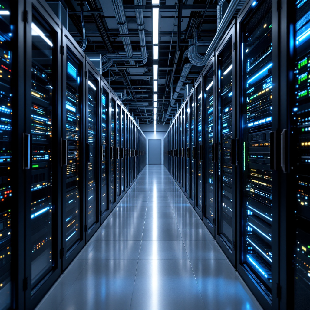 Serverrack met opslagarrays in een datacenter