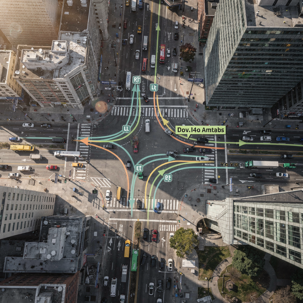 Stadswegkruising met annotaties