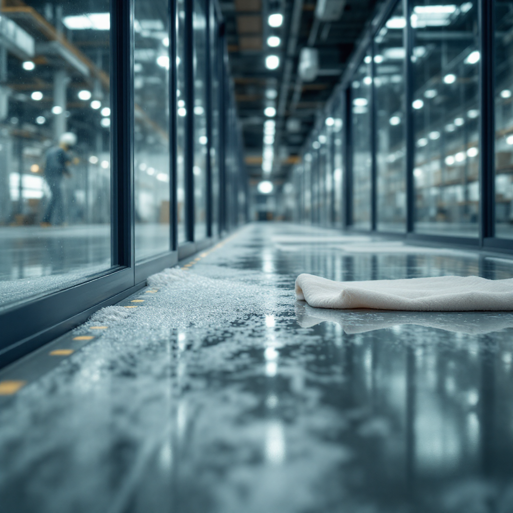 Aplicación de tratamiento antideslizante en entorno industrial