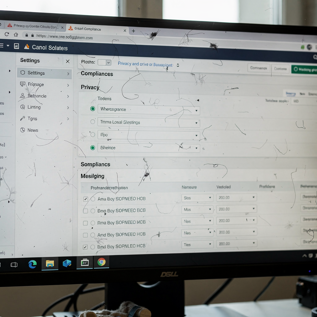 Control room dashboard with privacy settings
