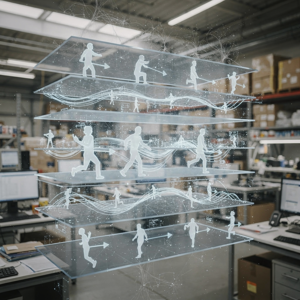 Diagram van een neuraal netwerk dat ruimtelijke en temporele kenmerken verwerkt voor detectie