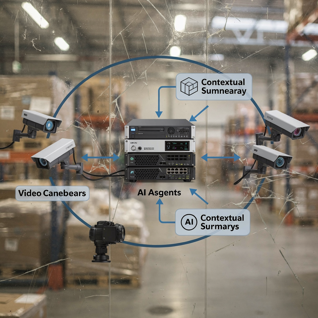 Diagrama de integración de video on-prem y agentes de IA