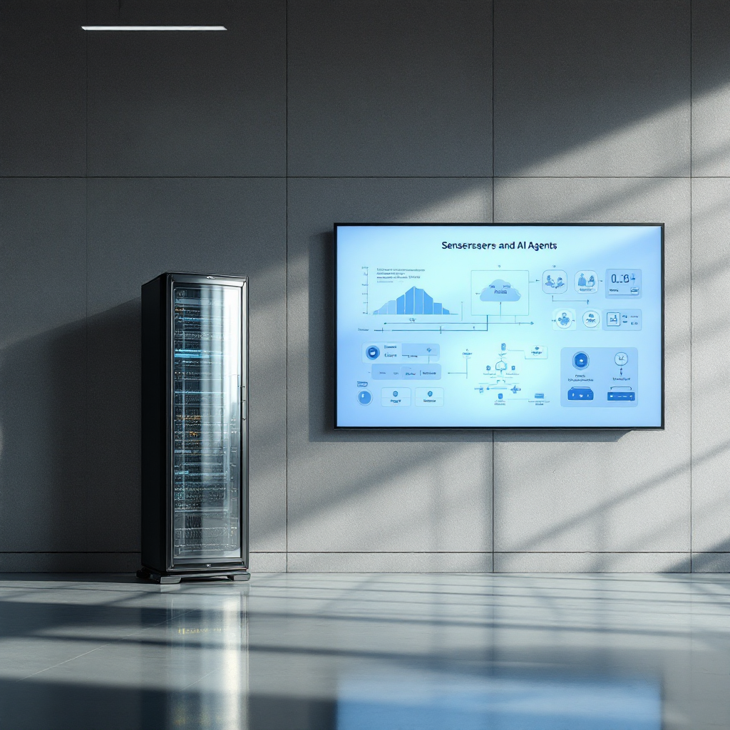 Serveur GPU en périphérie et mur d'images dans une salle de contrôle