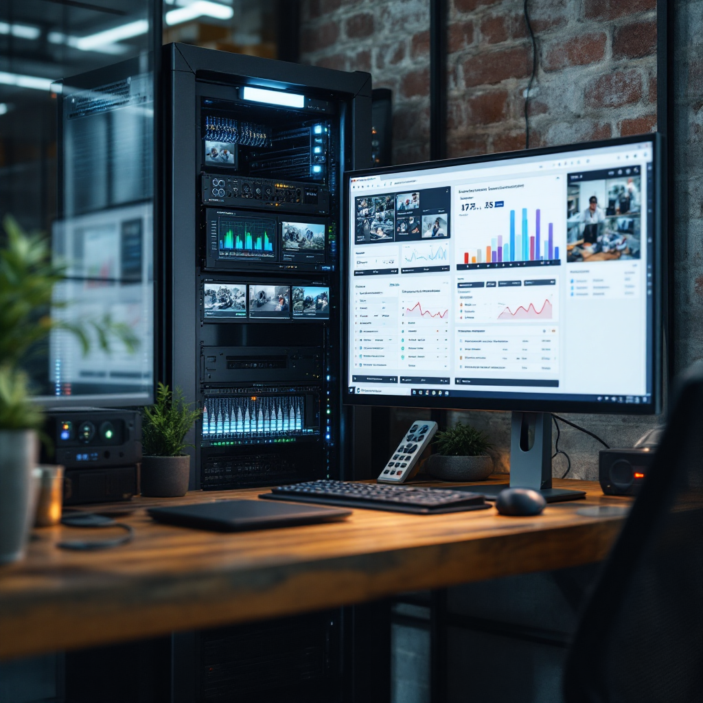 Servidor de borda com painel de análise de CFTV