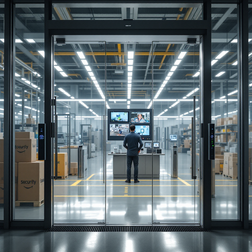 Control de acceso integrado y monitorización en la entrada de una fábrica