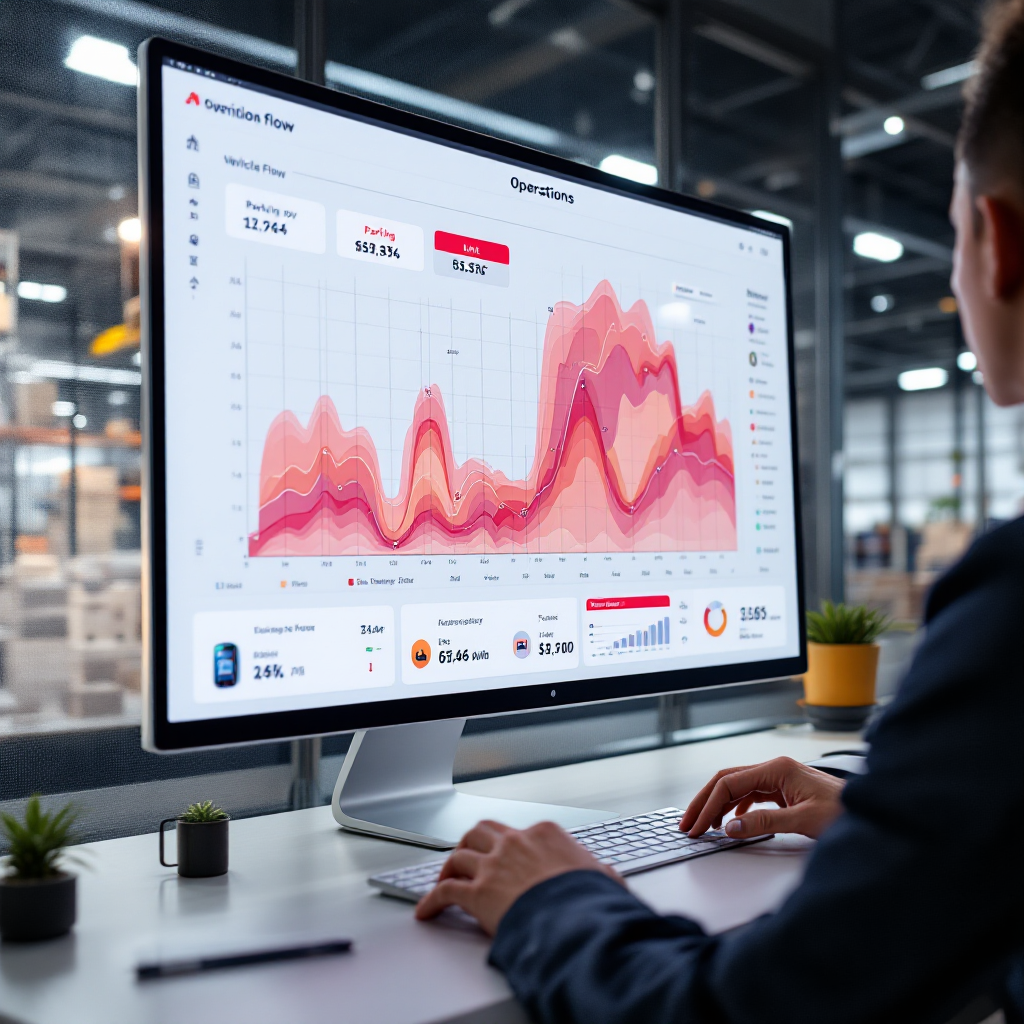 Manufacturing site vehicle flow dashboard