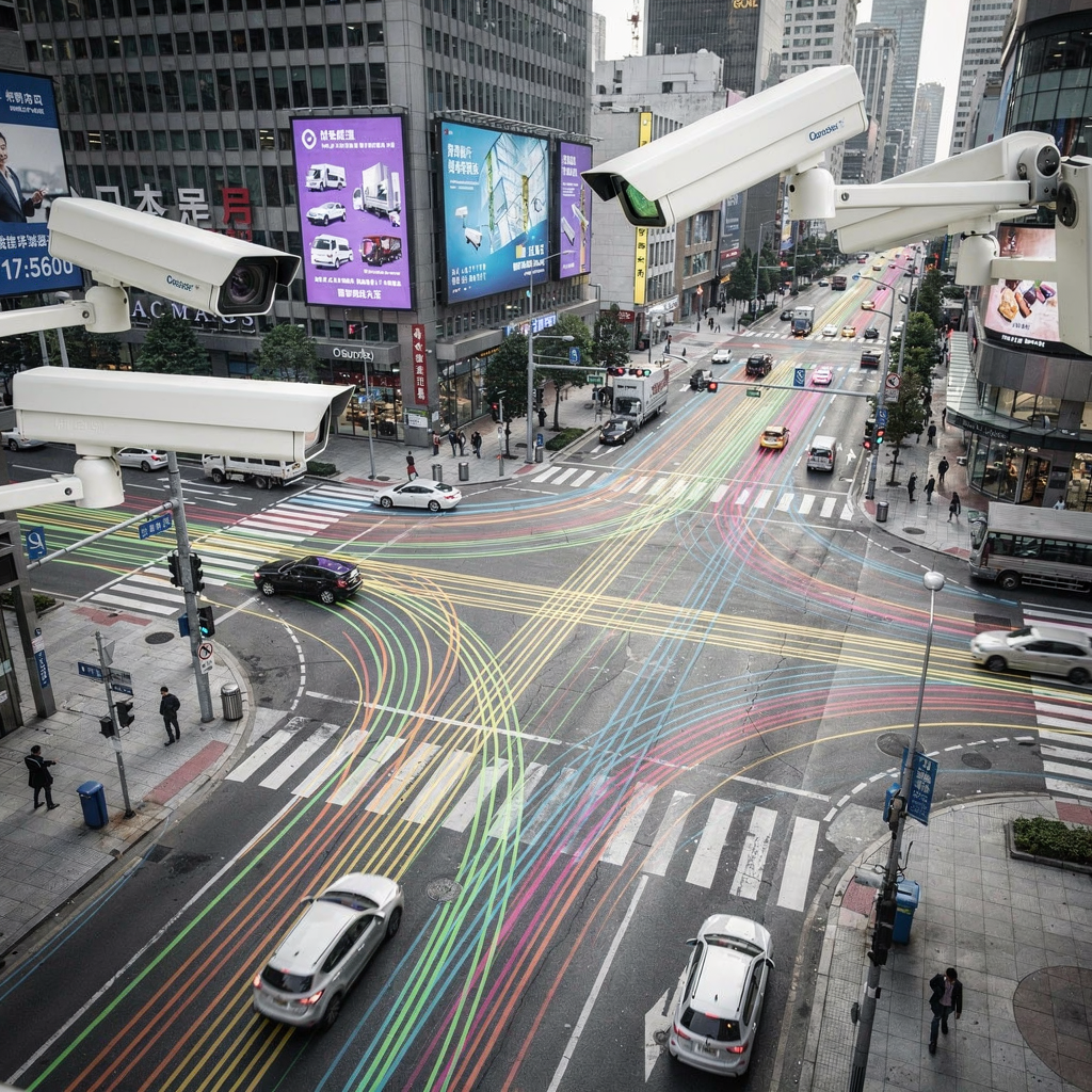 Sobreposição de rastreamento de veículos por múltiplas câmeras Sobreposição de rastreamento de veículos por múltiplas câmeras