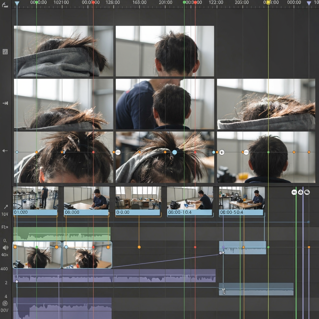 Più flussi di telecamere sincronizzati su una griglia temporale