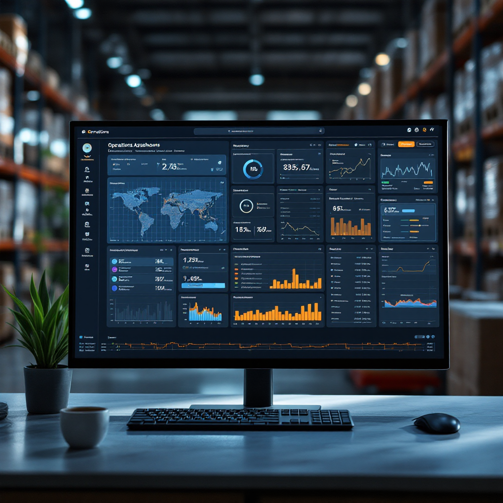 Operations-Dashboard mit Karten und Sensoranzeigen