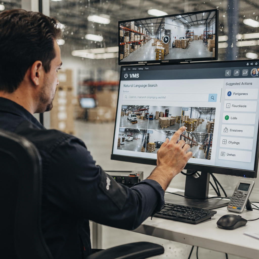 Operator obsługujący VMS z wyszukiwaniem w języku naturalnym