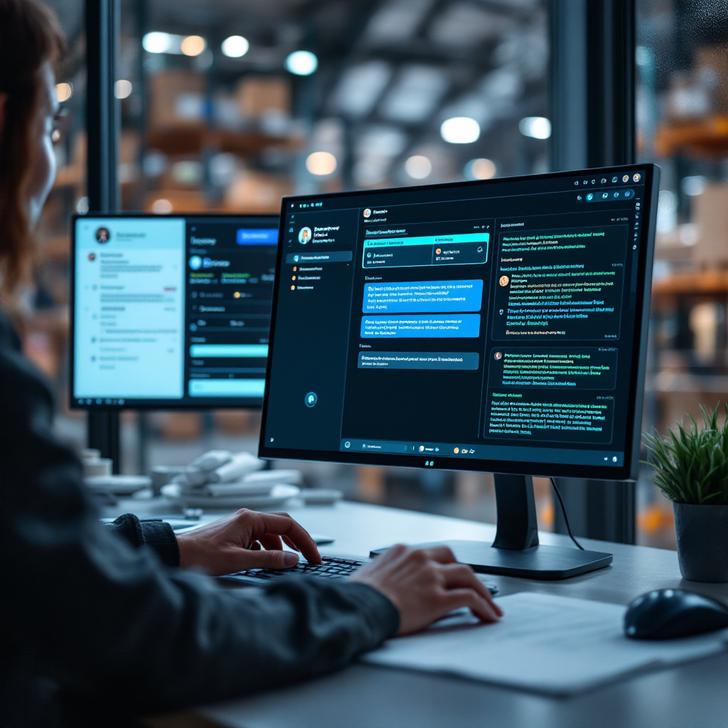 Operador utilizando IA conversacional para consultar eventos de vídeo