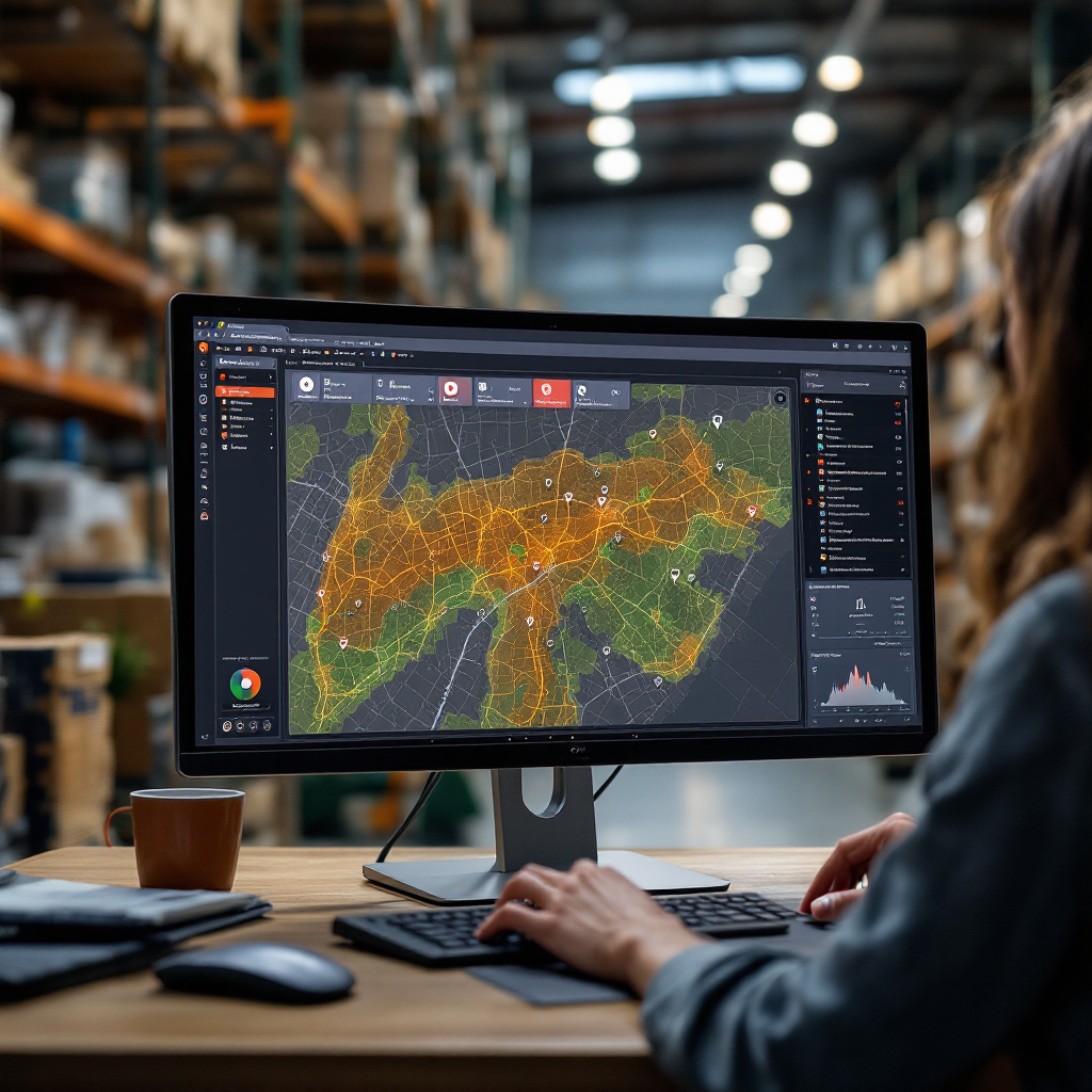 Operator workstation with interactive camera map and alarms