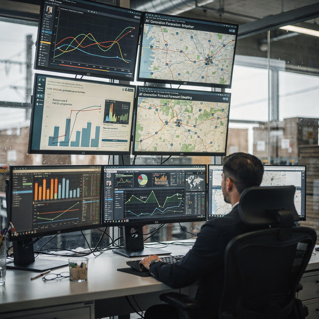 Controlecentrum van het elektriciteitsnet met AI-aanbevelingen