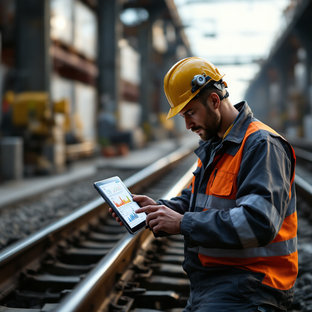 Ispezione di manutenzione predittiva a bordo binario Ispezione di manutenzione predittiva a bordo binario