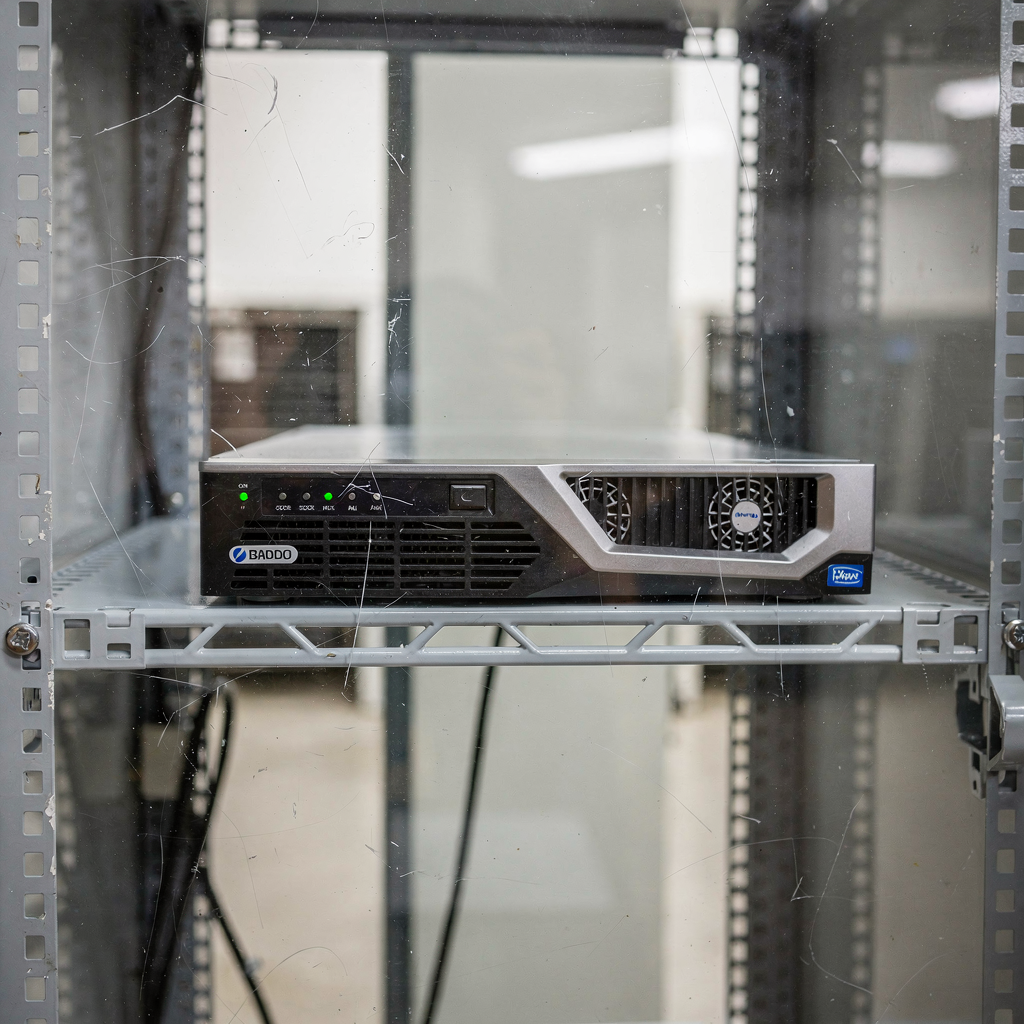 Appliance IA montée en rack dans une salle d'équipement sécurisée Appliance IA montée en rack dans une salle d'équipement sécurisée