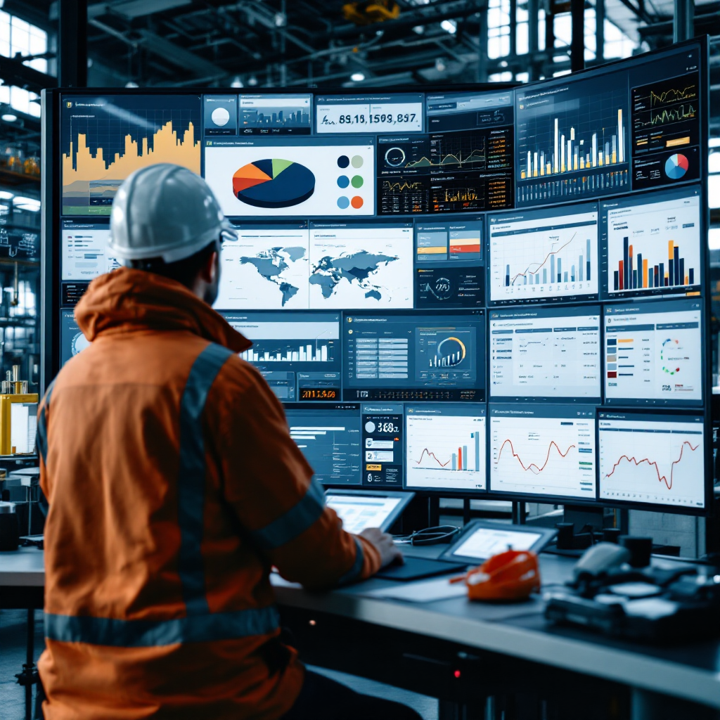 Dashboard in tempo reale che mostra metriche di produzione e delle code