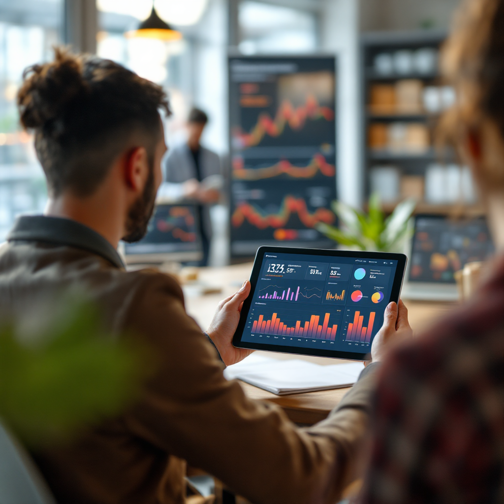 Dashboard di analisi retail su tablet Dashboard di analisi retail su tablet