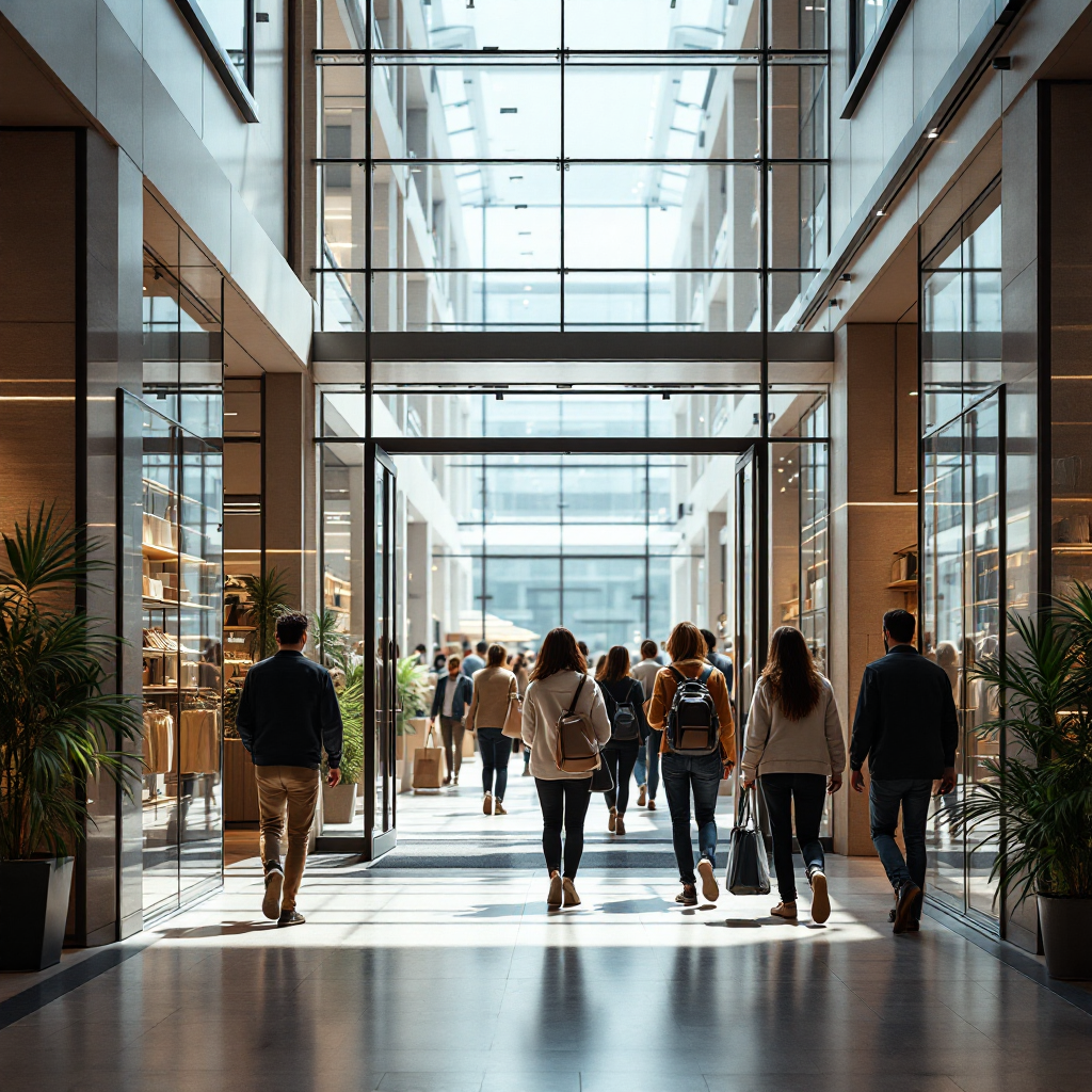 Ingresso di un negozio con persone e copertura delle telecamere per l'analisi