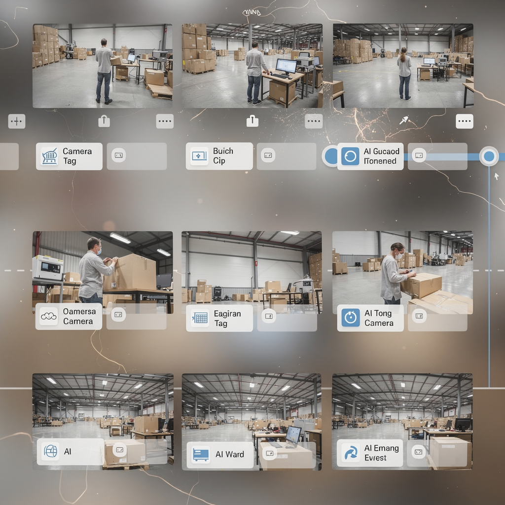 Tijdlijnweergave van door AI getagde videoclips